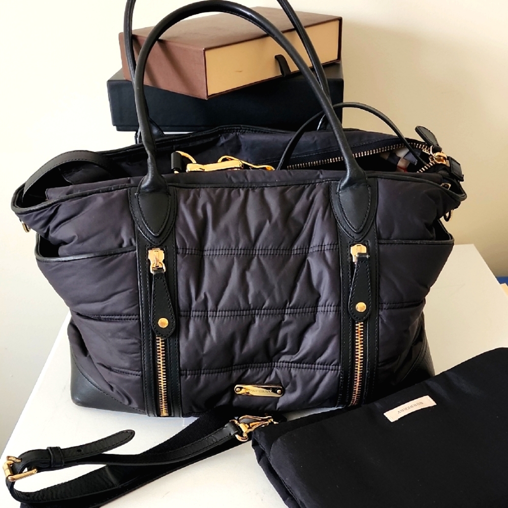 BURBERRY Olympia Baby Diaper Bag Travel Duffle Tote Plaid Nova Check Unisex